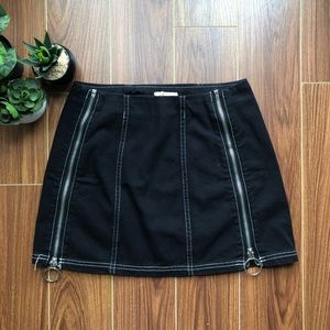 urban outfitters black zipper skirt